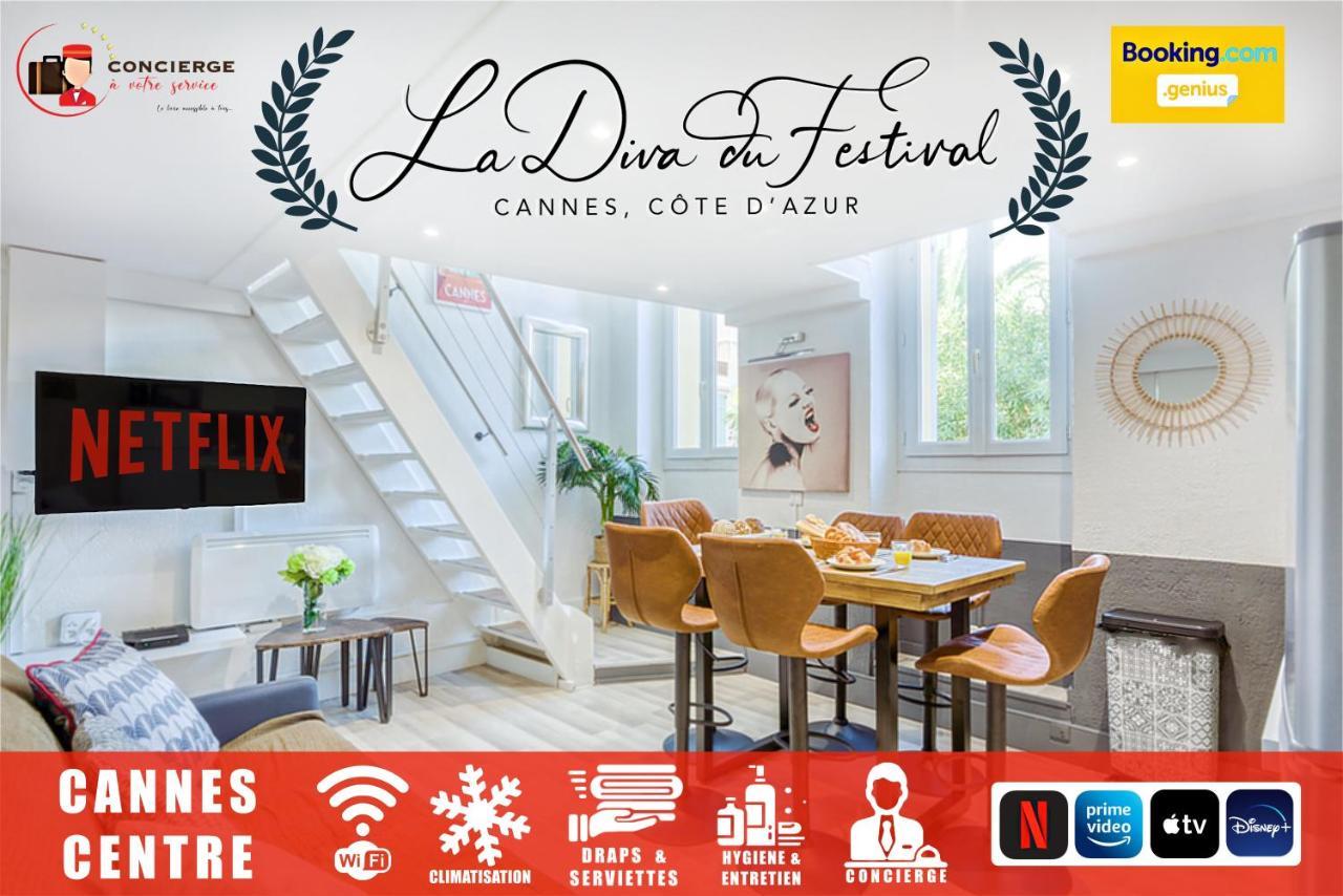 La Diva Du Festival - 10 Mn A Pied Palais & Plages - Cosy & Calme - Clim - Wifi Кан Екстериор снимка